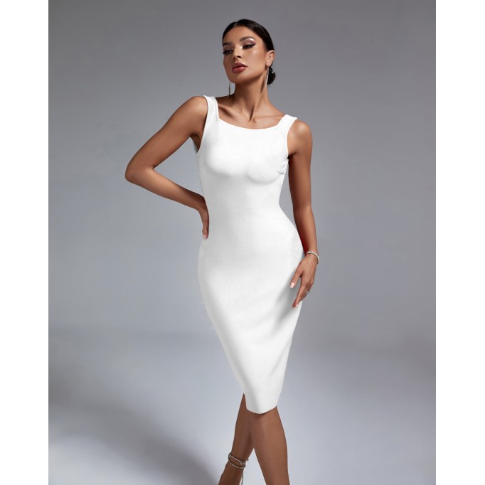 Backless Midi Bandage Dress