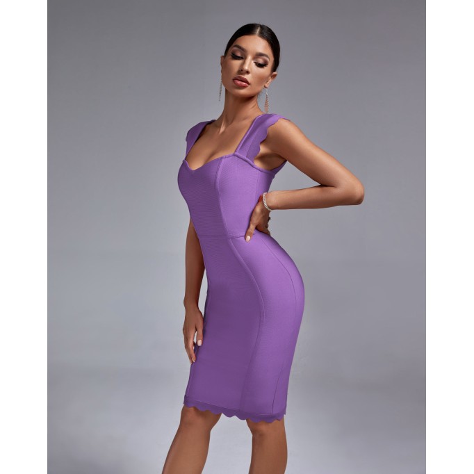 Lilac Backless Bandage Dress