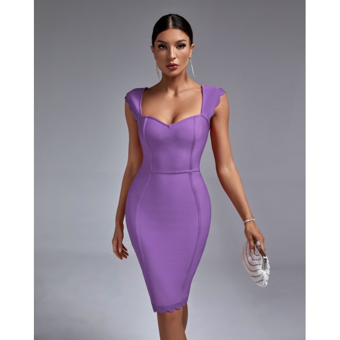 Lilac Backless Bandage Dress