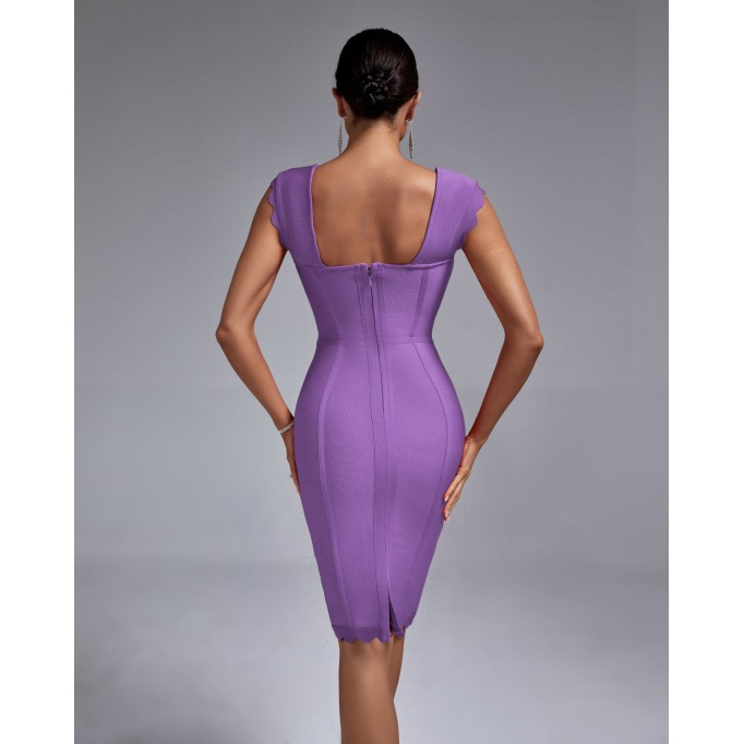 Lilac Backless Bandage Dress