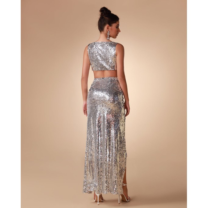 Argent Sequin Two Piece Set