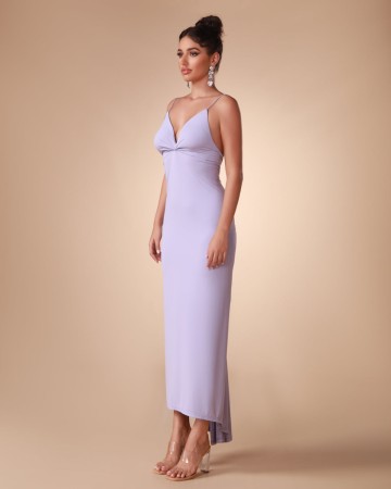 Lavender Strappy Backless Dress