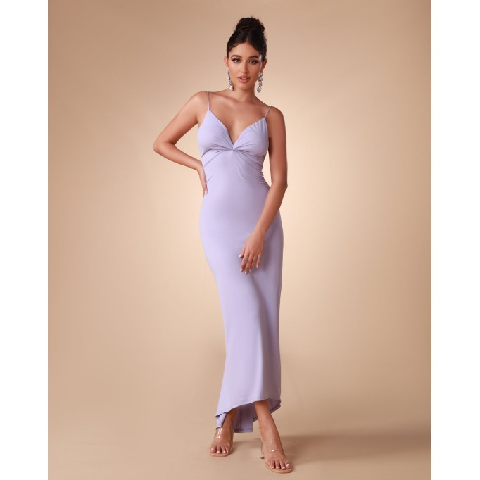 Lavender Strappy Backless Dress