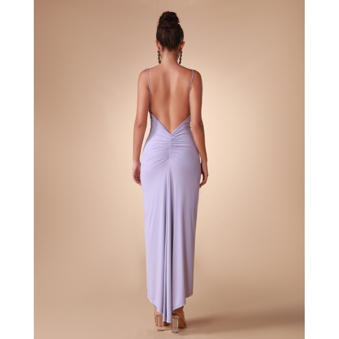 Lavender Strappy Backless Dress