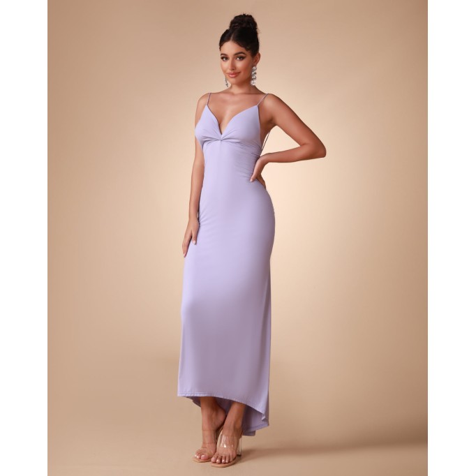 Lavender Strappy Backless Dress