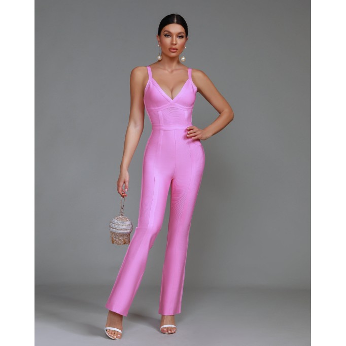 Strappy Stripe Bandage Jumpsuit