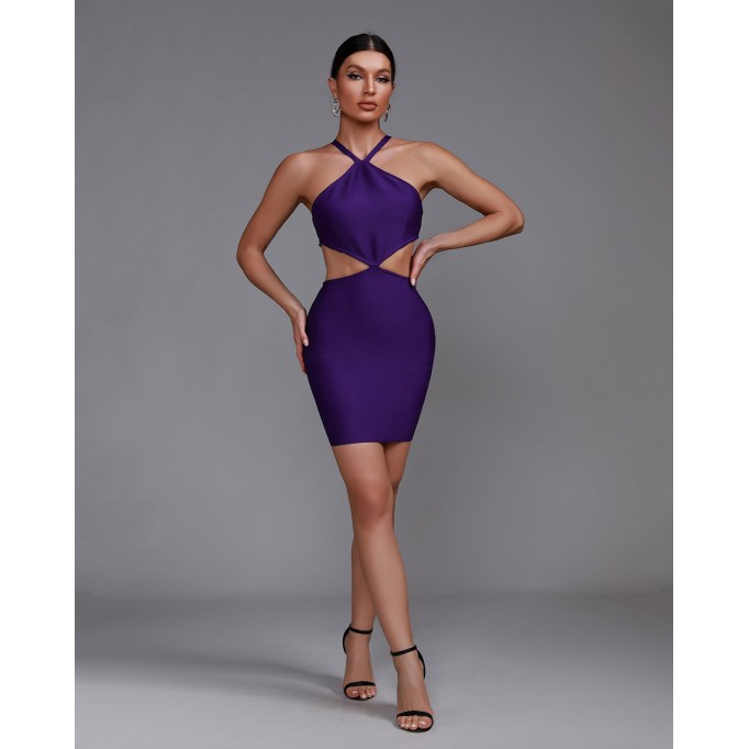 Backless Cut Out Bandage Dress