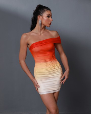 Strapless Gradient Mini Bodycon Dress