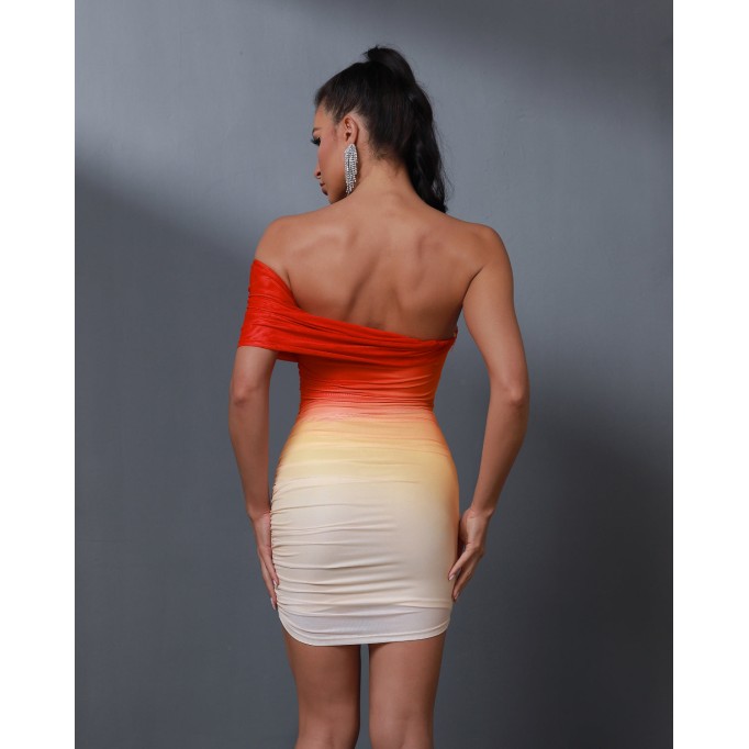 Strapless Gradient Mini Bodycon Dress