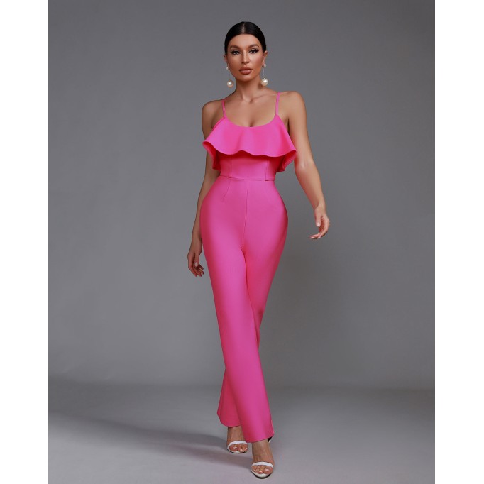 Strappy Ruffle Bandage Jumpsuit