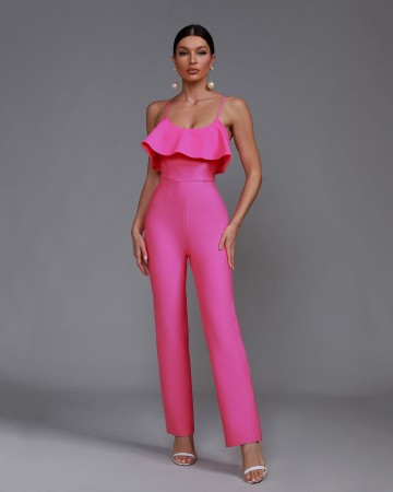 Strappy Ruffle Bandage Jumpsuit