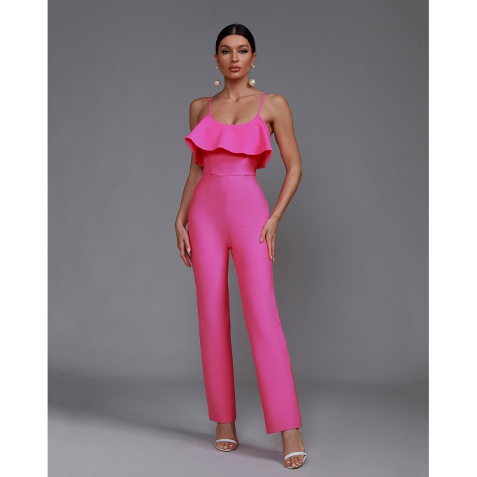 Strappy Ruffle Bandage Jumpsuit