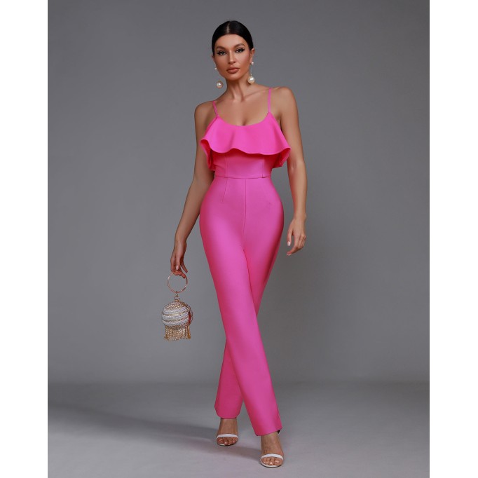 Strappy Ruffle Bandage Jumpsuit