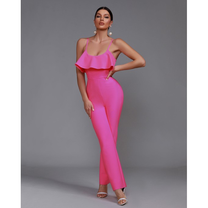 Strappy Ruffle Bandage Jumpsuit