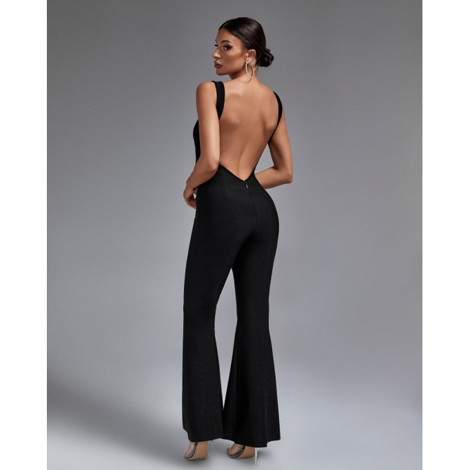 Classic Backless Bandage Jumpsuit