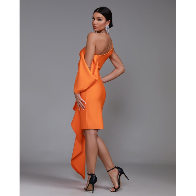 One Shoulder Bandage Draped Dress