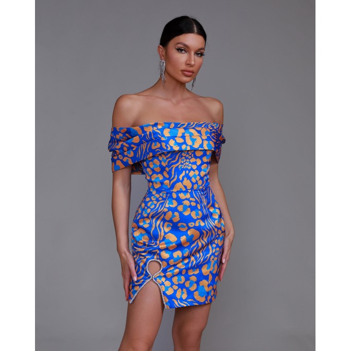 Off Shoulder Design Mini Dress