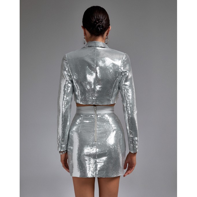 Sequin Blazer & Mini Skirt Set