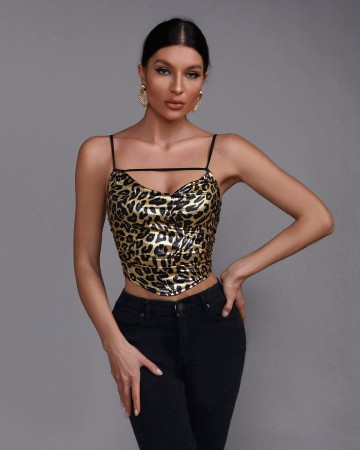 Leopard Print Strap Top