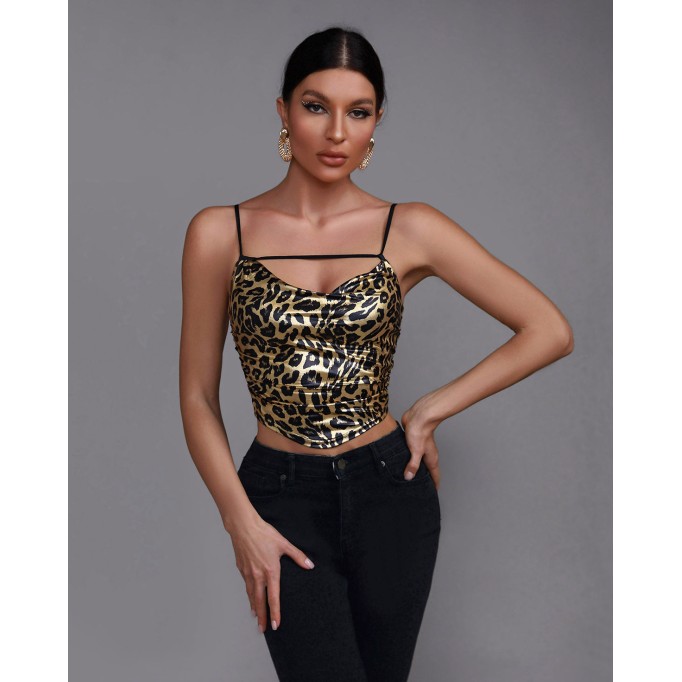 Leopard Print Strap Top