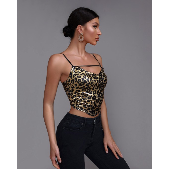 Leopard Print Strap Top