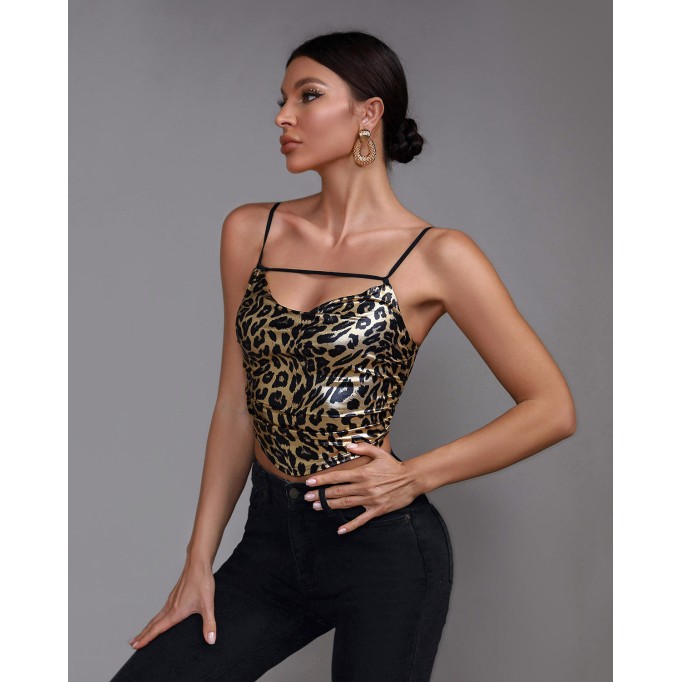 Leopard Print Strap Top