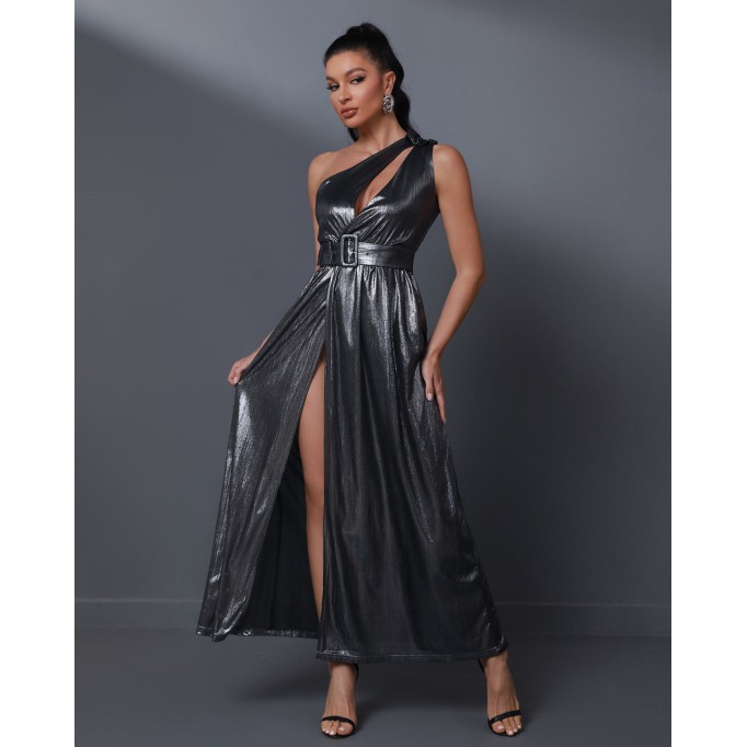 One Shoulder High Split Maxi Dress