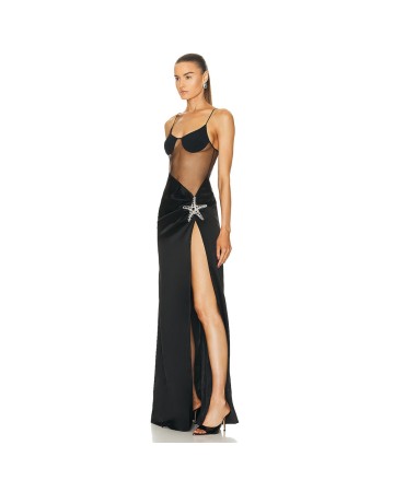 Strapless Sleeveless Sequins Maxi Bandage Dress HL9281