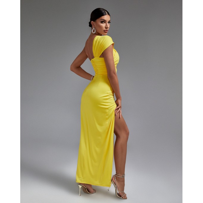 One Shoulder Side Slit Maxi Dress