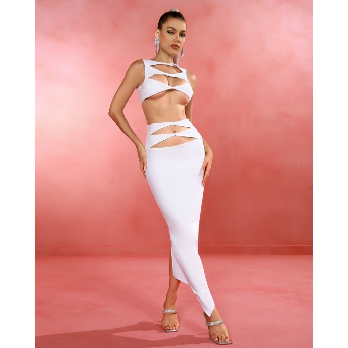 Sexy Cutout Bandage Two Piece Set