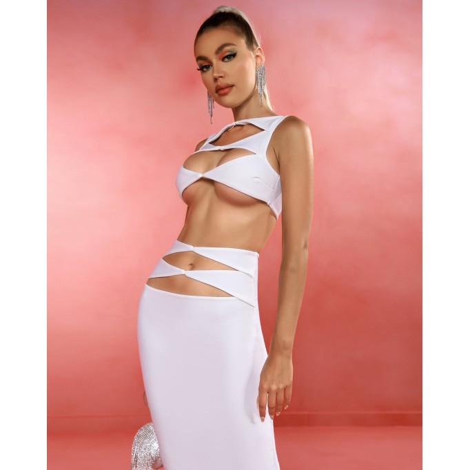 Sexy Cutout Bandage Two Piece Set