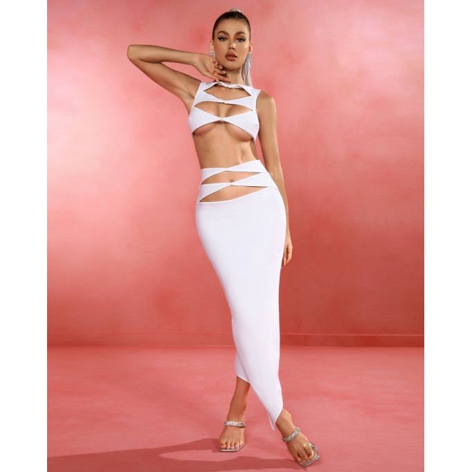 Sexy Cutout Bandage Two Piece Set