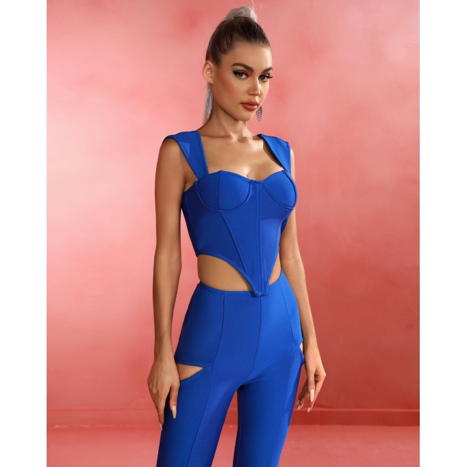 Blue Bustier Structured Bandage Set