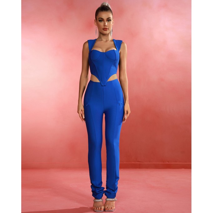 Blue Bustier Structured Bandage Set