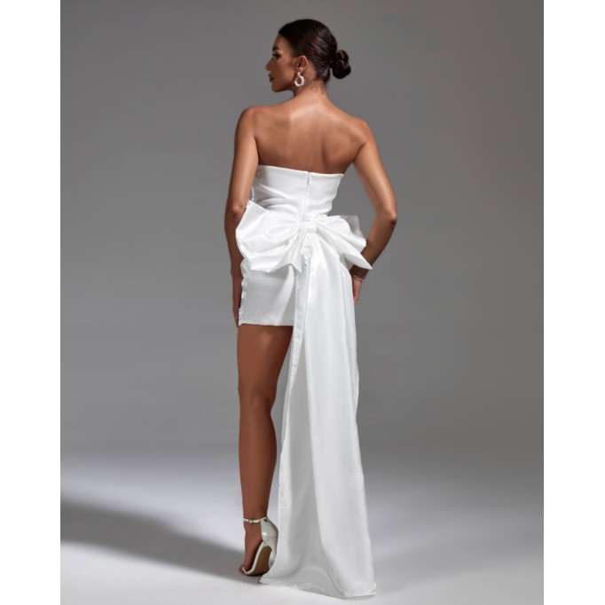 Strapless Bowknot Draping Corset Dress