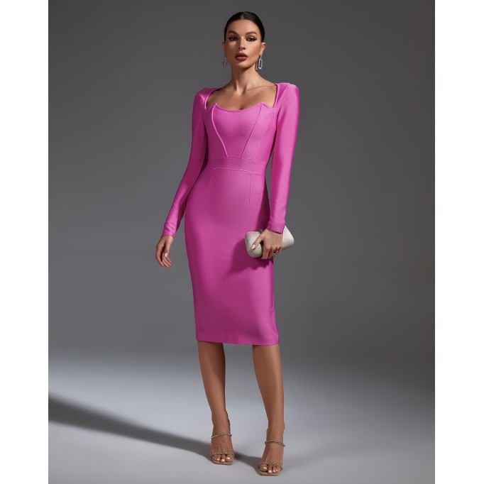 Autumn Hepburn Style Midi Bandage Dress