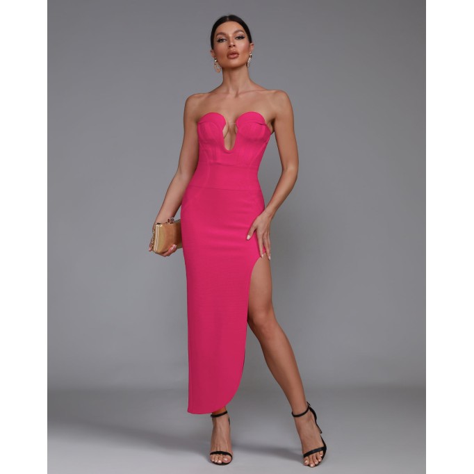 Strapless Corset Maxi Bandage Dress