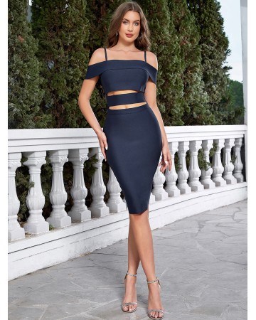 Strappy Slit Over Knee Bandage Dress HB01231