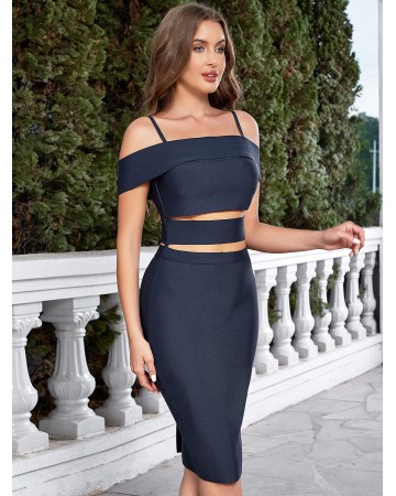 Strappy Slit Over Knee Bandage Dress HB01231