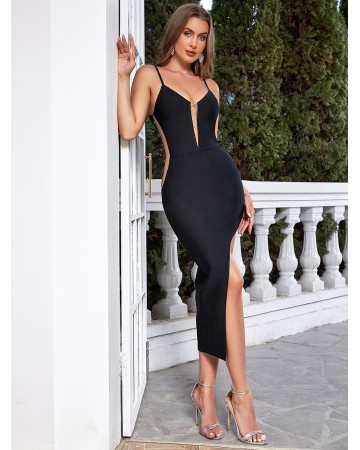 Strappy Sleeveless Splicing Bandage Dress HB01291