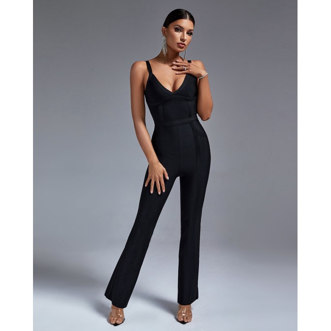 Strappy Stripe Bandage Jumpsuit