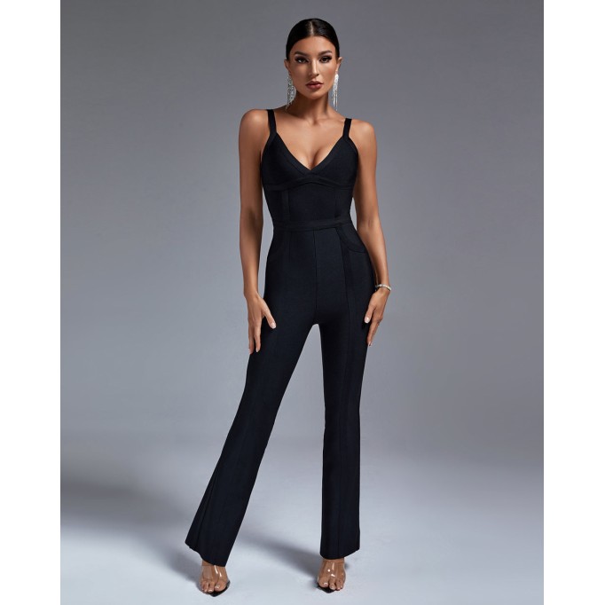 Strappy Stripe Bandage Jumpsuit