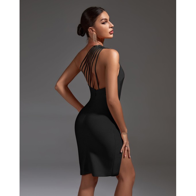 One Shoulder Bandage Cocktail Dress