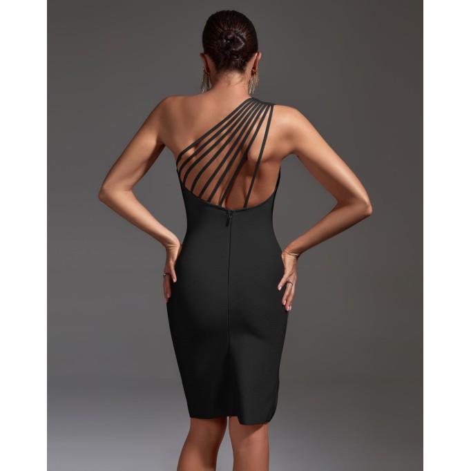 One Shoulder Bandage Cocktail Dress